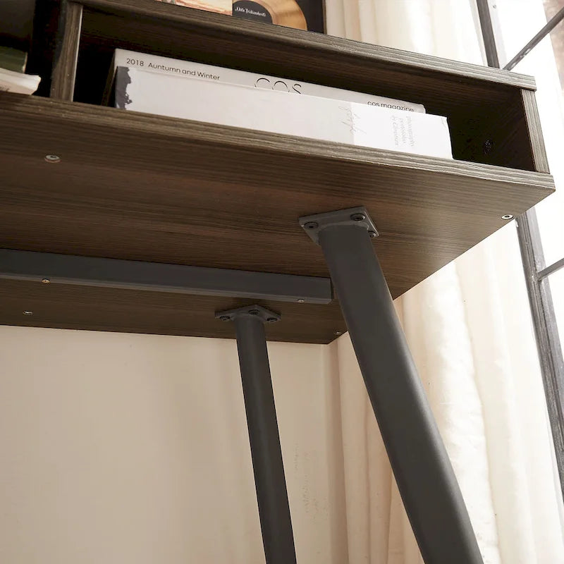 Bureau de style Mid-Century avec ports USB, prise de courant et tiroirs