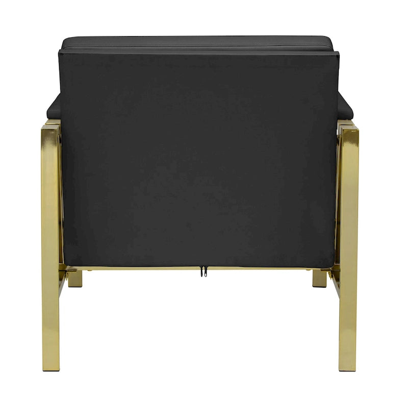 Fauteuil d'appoint du milieu du siècle en métal et cuir reconstitué