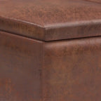 Pouffe de rangement rectangulaire plateau de 86 cm de large de style Mid-Century Modern