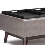 Pouffe de rangement rectangulaire plateau de 86 cm de large de style Mid-Century Modern