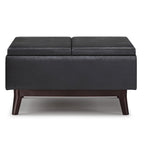 Pouffe de rangement rectangulaire plateau de 86 cm de large de style Mid-Century Modern