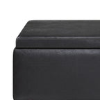 Pouffe de rangement rectangulaire plateau de 86 cm de large de style Mid-Century Modern