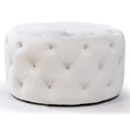 Pouf ottoman capitonné rond de 24 pouces (couleurs facultatives)