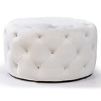 Pouf ottoman capitonné rond de 24 pouces (couleurs facultatives)