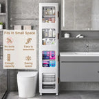 Armoire de rangement haute et étroite de 65 po, organisateur de placard de cuisine pliable à 4 niveaux, garde-manger autoportant