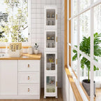 Armoire de rangement haute et étroite de 65 po, organisateur de placard de cuisine pliable à 4 niveaux, garde-manger autoportant