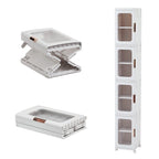Armoire de rangement haute et étroite de 65 po, organisateur de placard de cuisine pliable à 4 niveaux, garde-manger autoportant