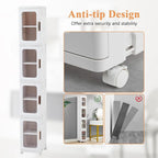 Armoire de rangement haute et étroite de 65 po, organisateur de placard de cuisine pliable à 4 niveaux, garde-manger autoportant