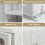 Armoire de rangement haute et étroite de 65 po, organisateur de placard de cuisine pliable à 4 niveaux, garde-manger autoportant