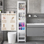 Armoire de rangement haute et étroite de 65 po, organisateur de placard de cuisine pliable à 4 niveaux, garde-manger autoportant
