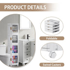 Armoire de rangement haute et étroite de 65 po, organisateur de placard de cuisine pliable à 4 niveaux, garde-manger autoportant