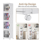 Armoire de rangement haute et étroite de 65 po, organisateur de placard de cuisine pliable à 4 niveaux, garde-manger autoportant
